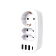 Разветвитель Socket Adapter 3 Euro 16A, 4 USB 3A+C с блоком 5В/3.1А RocketSocket, цвет белый-серый