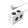 Удлинитель Cube Extended 4 Euro 16A, 2 USB A с блоком 5В/2.1А, кабель 1,5м RocketSocket, цвет белый-серый